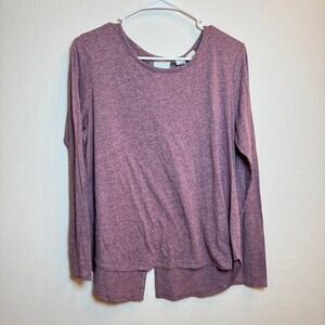 Artisan NY Women's Long Sleeve Top with Back Cutout Detail‎ Purple Large